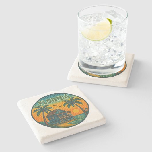 Florida Staat Stone Untersetzer (Seitenansicht)