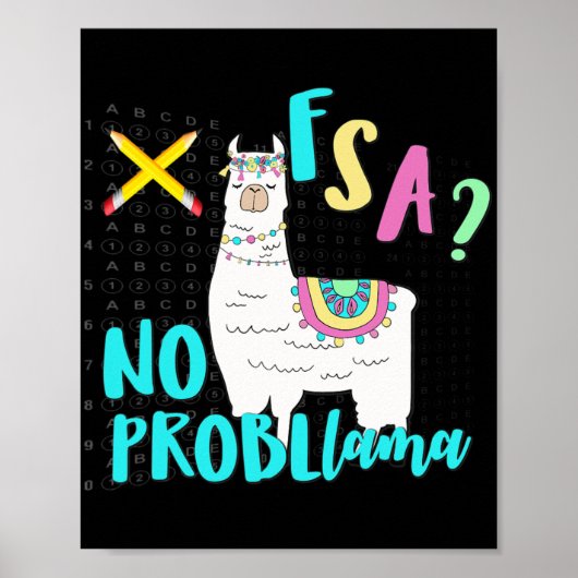 Florida Staat Test Day Llama für Schüler1 Poster (Vorne)