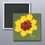 Florida Staat Tickweed Coreopsis Magnet<br><div class="desc">Florida hat zwei Staat-Blume, und diese hier ist die lebendige Wildblume Tickweed (Coreopsis), schön in einem Foto von Daphsam eingefangen. Dieser Magnet ist mehr als nur ein Sake; er ist ein Stück von Floridas natürlicher Schönheit. Ideal, um Ihrer Zuhause oder Ihrem Büro eine Touch Sonnenschein hinzuzufügen, dient es als Erinnerung...</div>