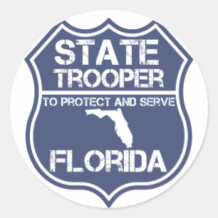 Florida Staat Trooper zum Schutz und zur Bedienung Runder Aufkleber