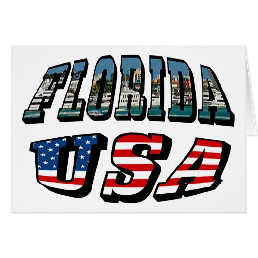 Florida-Staat und USA-Flaggentext (Vorderseite (Horizontal))