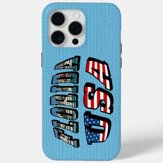 Florida-Staat und USA-Flaggentext Case-Mate iPhone Hülle (Rückseite)