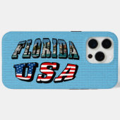 Florida-Staat und USA-Flaggentext Case-Mate iPhone Hülle (Rückseite (Horizontal))