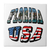 Florida-Staat und USA-Flaggentext Fliese (Vorderseite)