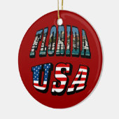 Florida-Staat und USA-Flaggentext Keramik Ornament (Links)