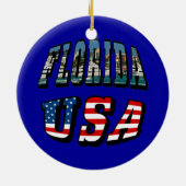 Florida-Staat und USA-Flaggentext Keramik Ornament (Hinten)