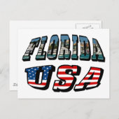 Florida-Staat und USA-Flaggentext Postkarte (Vorne/Hinten)