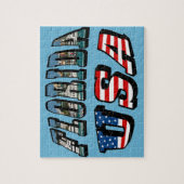 Florida-Staat und USA-Flaggentext Puzzle (Vertikal)