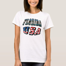 Florida-Staat und USA-Flaggentext T-Shirt