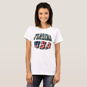 Florida-Staat und USA-Flaggentext T-Shirt (Vorne ganz)
