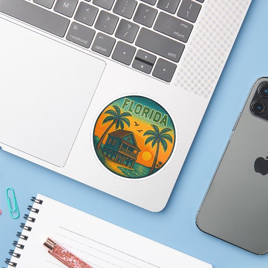Florida Staat Vinyl Sticker (Laptop mit iPhone)