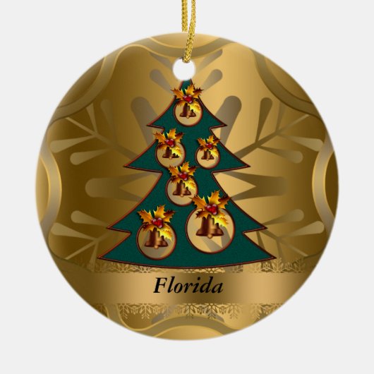 Florida Staat Weihnachtsdekoration Keramikornament (Vorne)