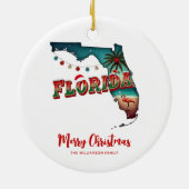 Florida Staat Weihnachtskarte Keramik Ornament (Hinten)