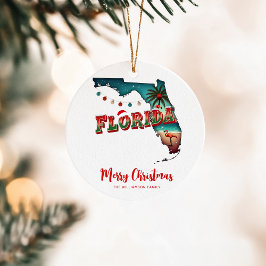 Florida Staat Weihnachtskarte Keramik Ornament