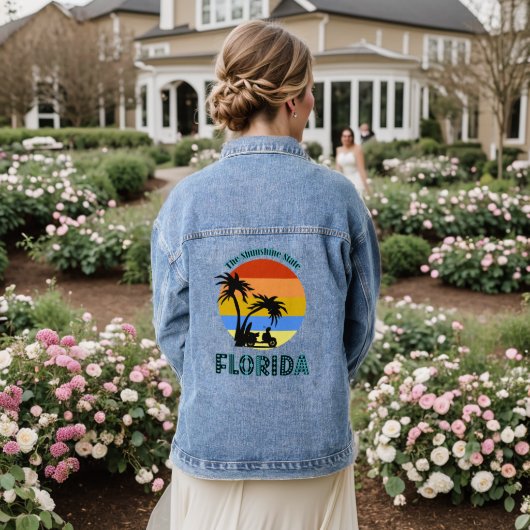 Florida Staat-Zeichen Jeansjacke (Hochzeit Rückseite)