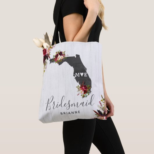 Florida Staat Zielort Rustikales Hochzeitmongramm Tasche (Von Nahem)