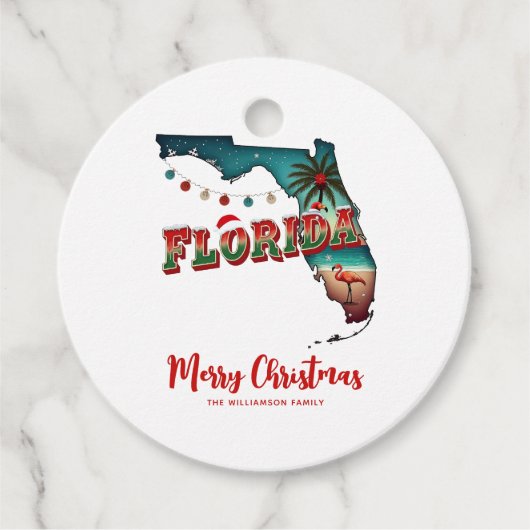 Florida Staaten Holiday Karte Geschenkanhänger (Vorderseite)