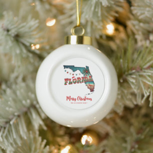 Florida Staaten Holiday Karte Keramik Kugel-Ornament
