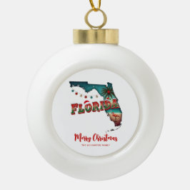 Florida Staaten Holiday Karte Keramik Kugel-Ornament