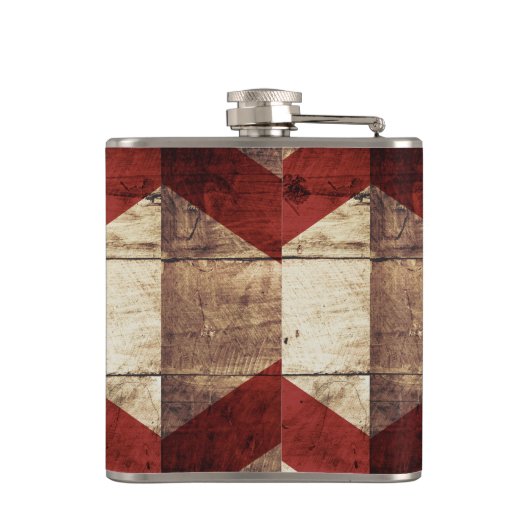 Florida-Staats-Flagge auf altem hölzernem Korn Flachmann (Rückseite)