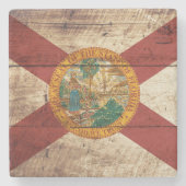 Florida-Staats-Flagge auf altem hölzernem Korn Steinuntersetzer (Vorderseite)