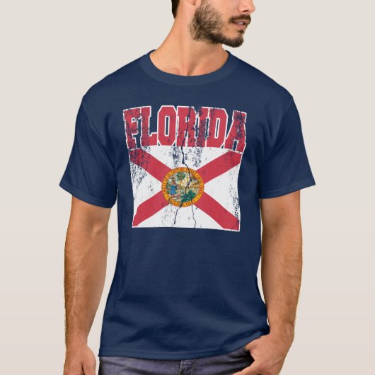 Florida-Staats-Flaggen-T - Shirts (beunruhigt) (Vorderseite)