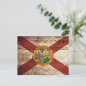 Florida Staatsflagge auf Altholzkorn Postkarte (Stehend Vorderseite)