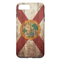 Florida Staatsflagge auf Altholzkörner