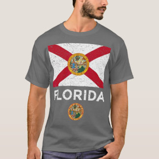 Florida-Staatsflagge mit Vintagem Siegel T-Shirt