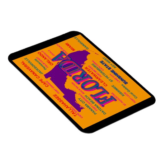 Florida Staatsstolz Map Silhouette Magnet (Rechte Seite)