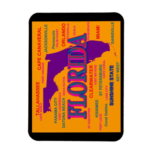 Florida Staatsstolz Map Silhouette Magnet (Vertikal)