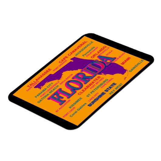 Florida Staatsstolz Map Silhouette Magnet (Linke Seite)