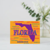 Florida Staatsstolz Map Silhouette Postkarte (Stehend Vorderseite)