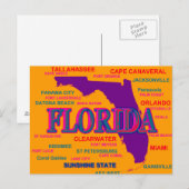 Florida Staatsstolz Map Silhouette Postkarte (Vorne/Hinten)