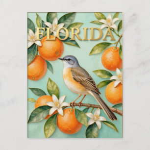Florida-Staatsvogel und Orangenblüten-Natur Postkarte