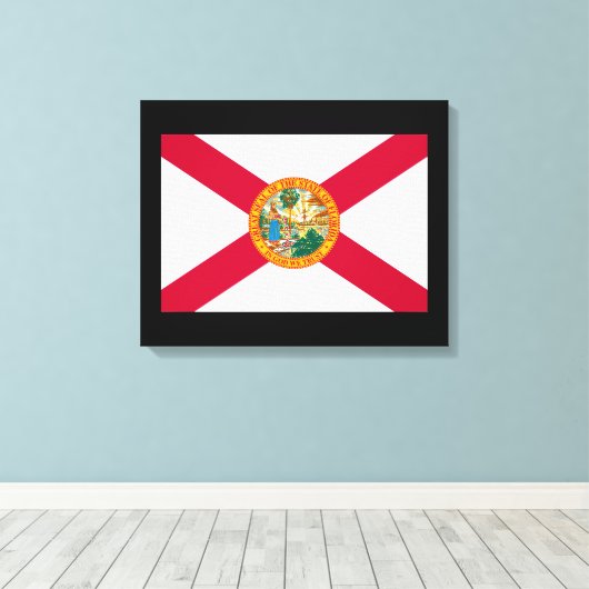 Florida State Flag Design Leinwanddruck (Insitu (Holzboden))
