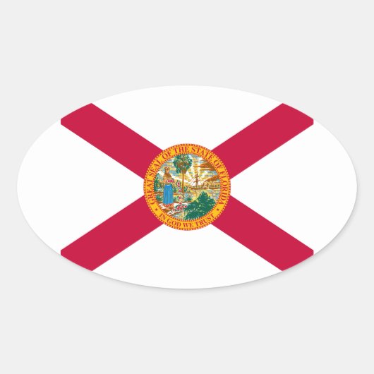 Florida State Flag Design Ovaler Aufkleber (Vorderseite)