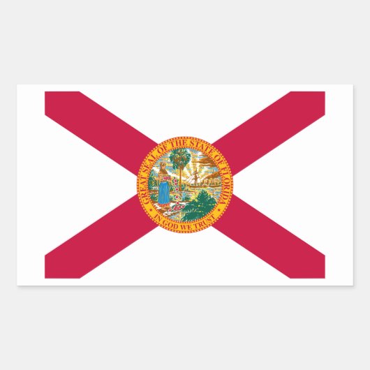 Florida State Flag Design Rechteckiger Aufkleber (Vorderseite)