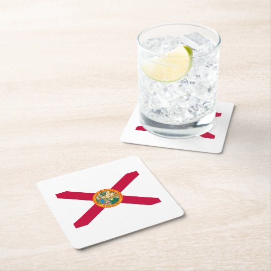 Florida State Flag Design Rechteckiger Pappuntersetzer (Vor Ort)