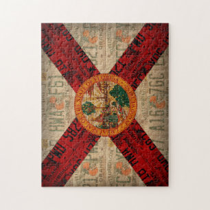 Florida State Flag License Plate Art Puzzle
