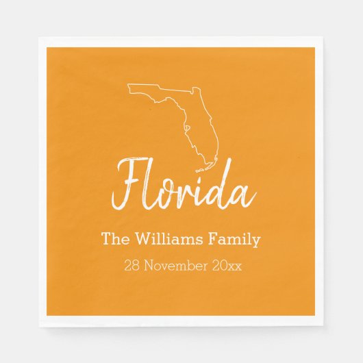 Florida State Map Personalized Family Reunion Serviette (Vorderseite)
