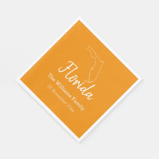 Florida State Map Personalized Family Reunion    Serviette (Ecke)