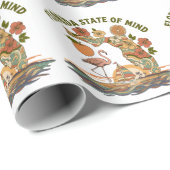 Florida State of Mind Retro Flamingo Segelboot Ges Geschenkpapier (Rolleneckpunkt)