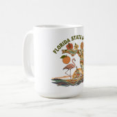 Florida State of Mind Retro Flamingo Segelboot Ges Kaffeetasse (Vorderseite Links)