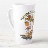 Florida State of Mind Retro Flamingo Segelboot Ges Milchtasse (Linke Ecke)