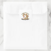 Florida State of Mind Retro Flamingo Segelboot Ges Quadratischer Aufkleber (Tasche)