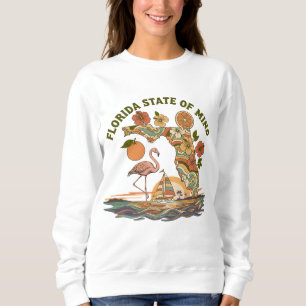 Florida State of Mind Retro Flamingo Segelboot Ges Sweatshirt
