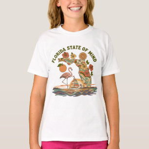 Florida State of Mind Retro Flamingo Segelboot Ges T-Shirt
