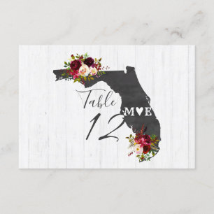 Florida State Zielort Hochzeit Tischnummern