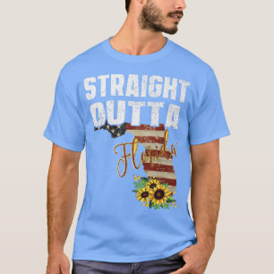 Florida Straight Outta Florida Florida Karte Sunfl T-Shirt